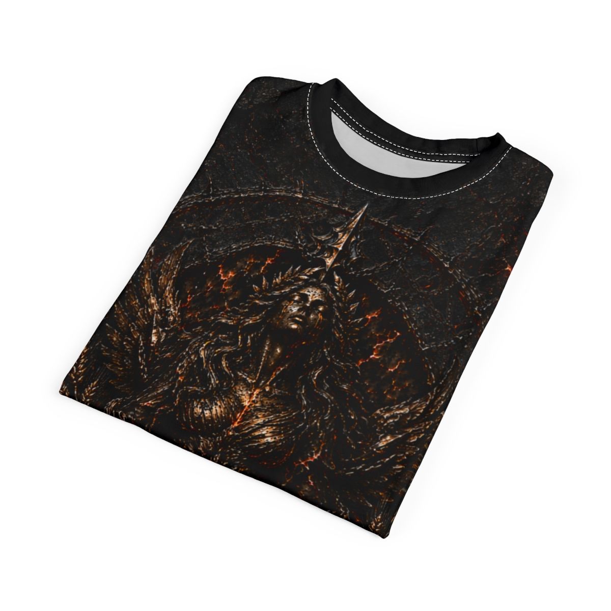 Nonadawn Virgo Unisex Cut &amp; Sew Tee (AOP) | Dark Fantasy Virgo Zodiac Shirt | Gothic Astrology Apparel