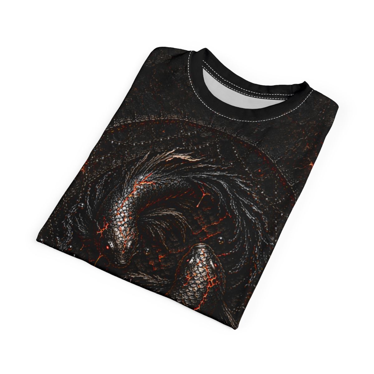 Nonadawn Pisces Unisex Cut &amp; Sew Tee (AOP) | Dark Fantasy Pisces Zodiac Shirt | Gothic Astrology Apparel