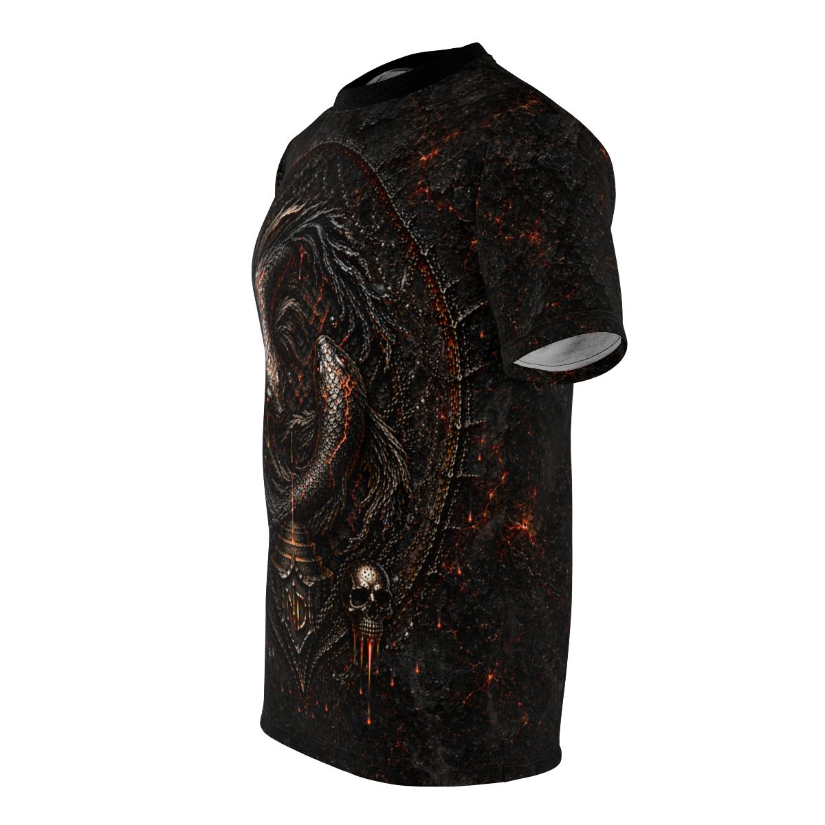 Nonadawn Pisces Unisex Cut &amp; Sew Tee (AOP) | Dark Fantasy Pisces Zodiac Shirt | Gothic Astrology Apparel