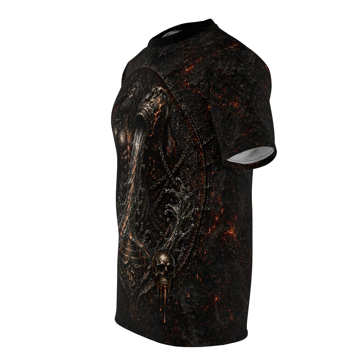 Nonadawn Aquarius Unisex Cut &amp; Sew Tee (AOP) | Dark Fantasy Water Bearer Zodiac Shirt | Gothic Astrology Apparel