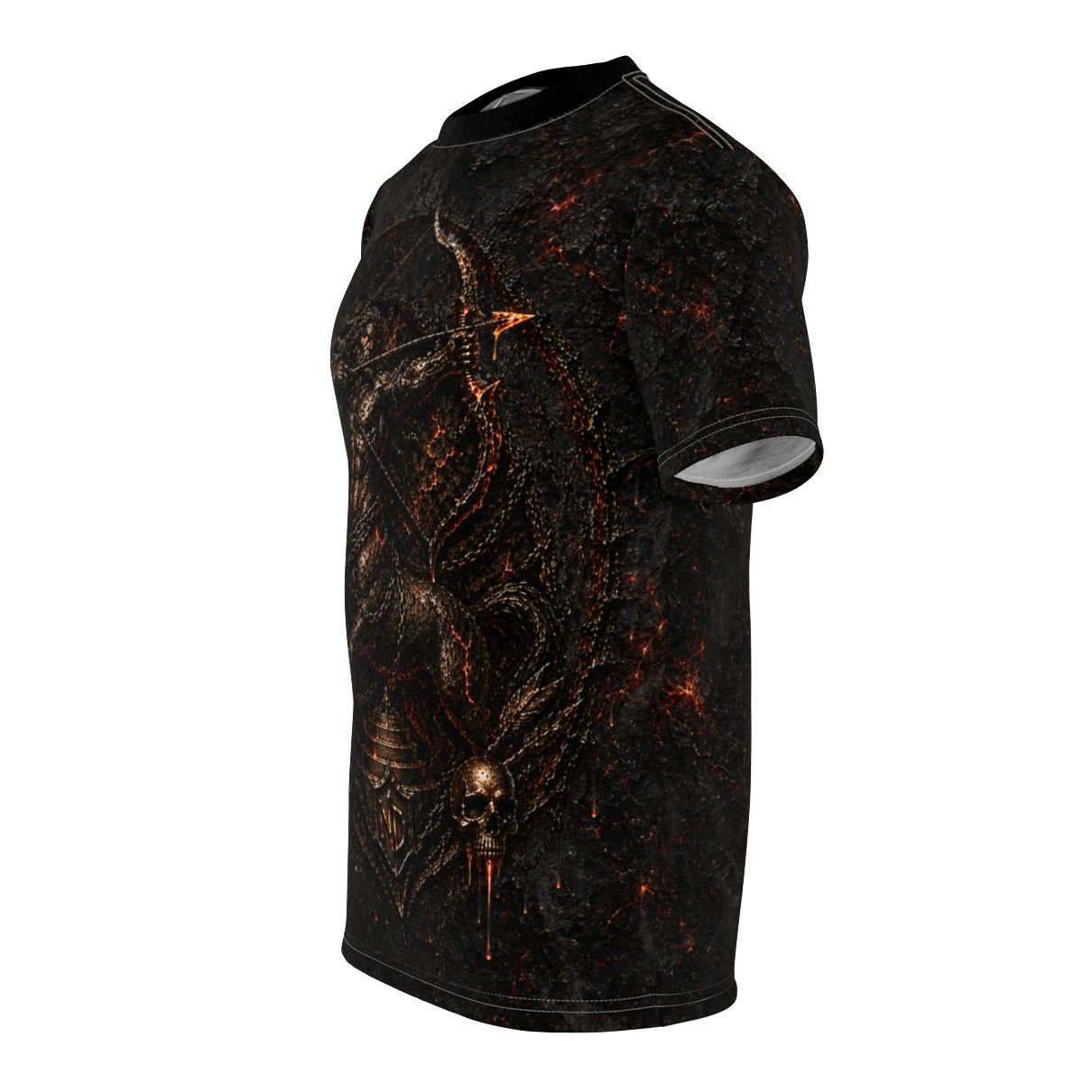 Nonadawn Sagittarius Unisex Cut &amp; Sew Tee (AOP) | Dark Fantasy Archer Zodiac Shirt | Gothic Astrology Apparel