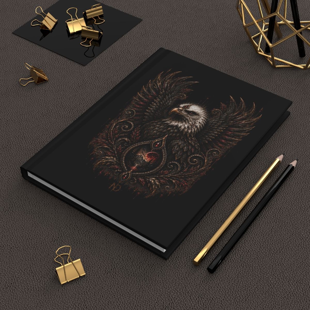 Ornate Eagle Crest Hardcover Journal | Matte Hardcover Notebook