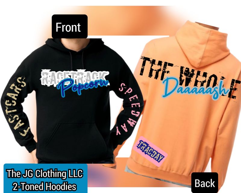Black &amp; Orange Race Track 2Toned Hoodie