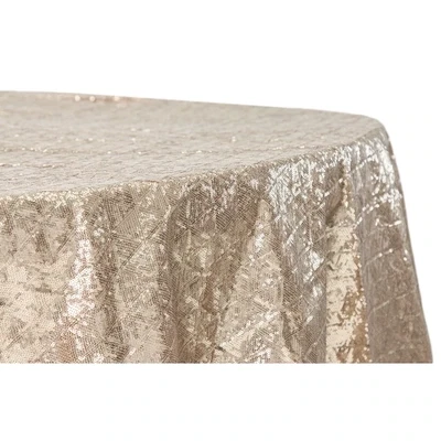 Champagne Diamond Glitz Sequins Round Tablecloth Rentals