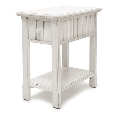  Monaco Chairside Table Blanc Finish