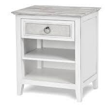 Captiva Island 1 Drawer Nightstand Grey wash/Blanc Finish