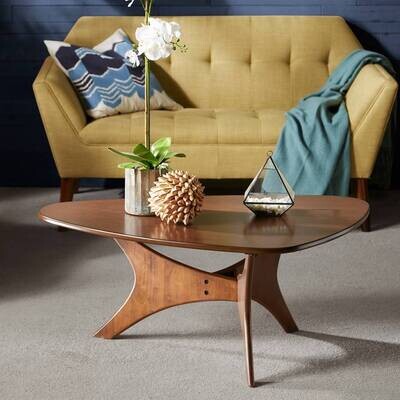 Blaze Triangle Wood Coffee Table Brown