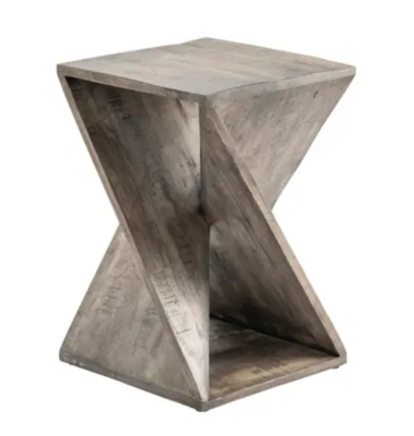 Square End Table Twist Wood Base