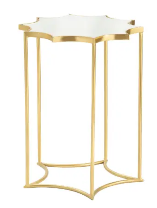 Metal Star Shape Side Table Marble
