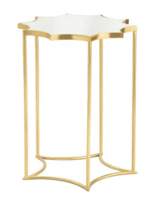 Metal Star Shape Side Table Marble