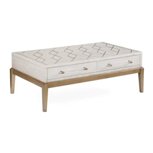 Perrine White Rect Cocktail Table