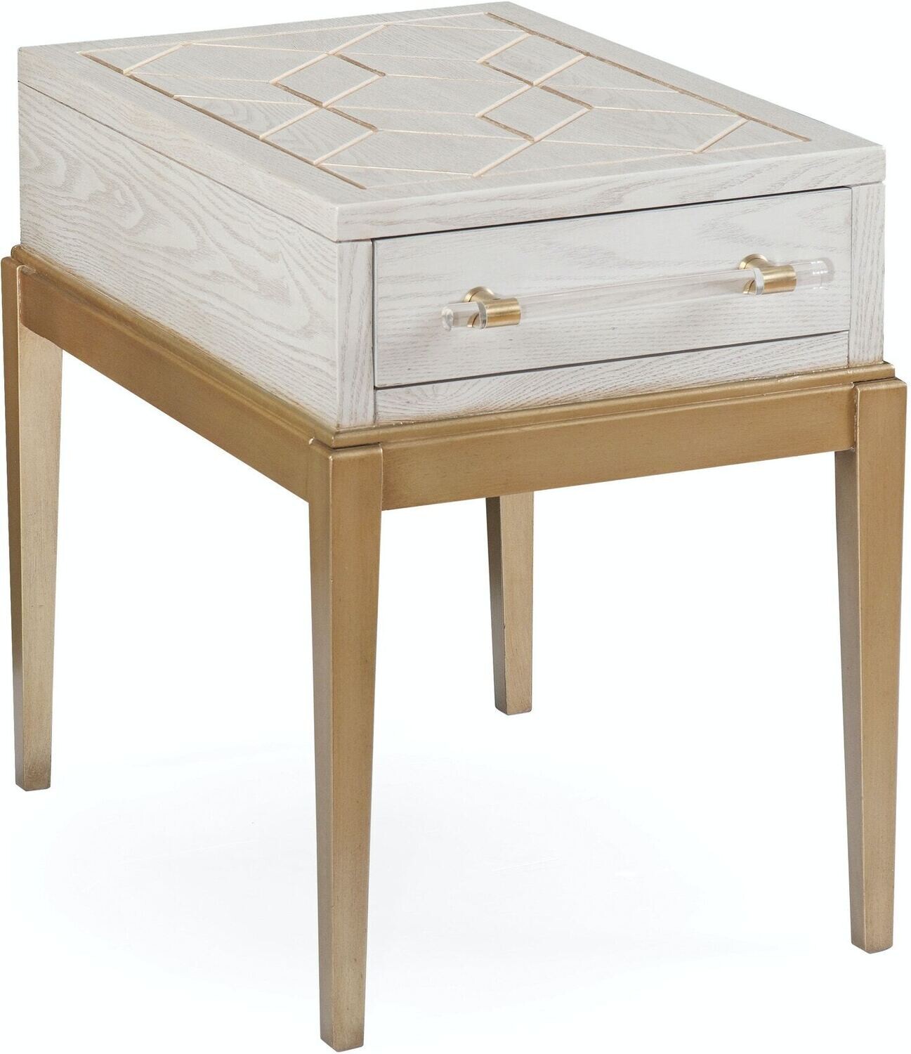 Perrine White Chairside Table
