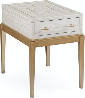 Perrine White Chairside Table