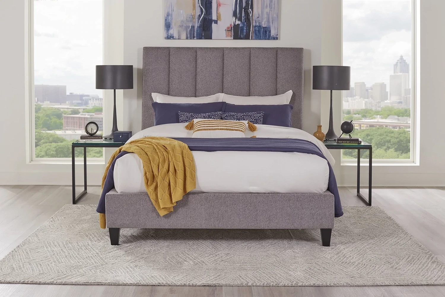 Avery Queen Complete Bed GREY