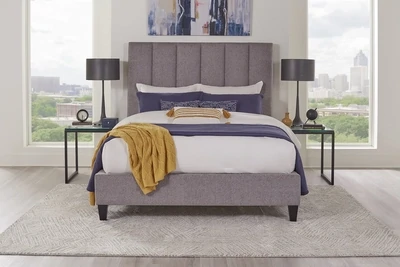 Avery King Complete Bed GREY
