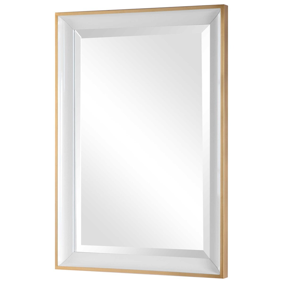 Gold Rim Rect Mirror