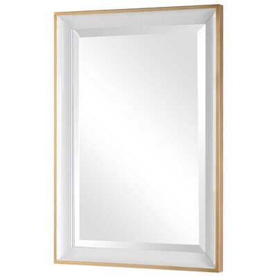 Gold Rim Rect Mirror