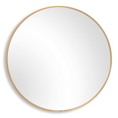 Gold Rim Round Mirror