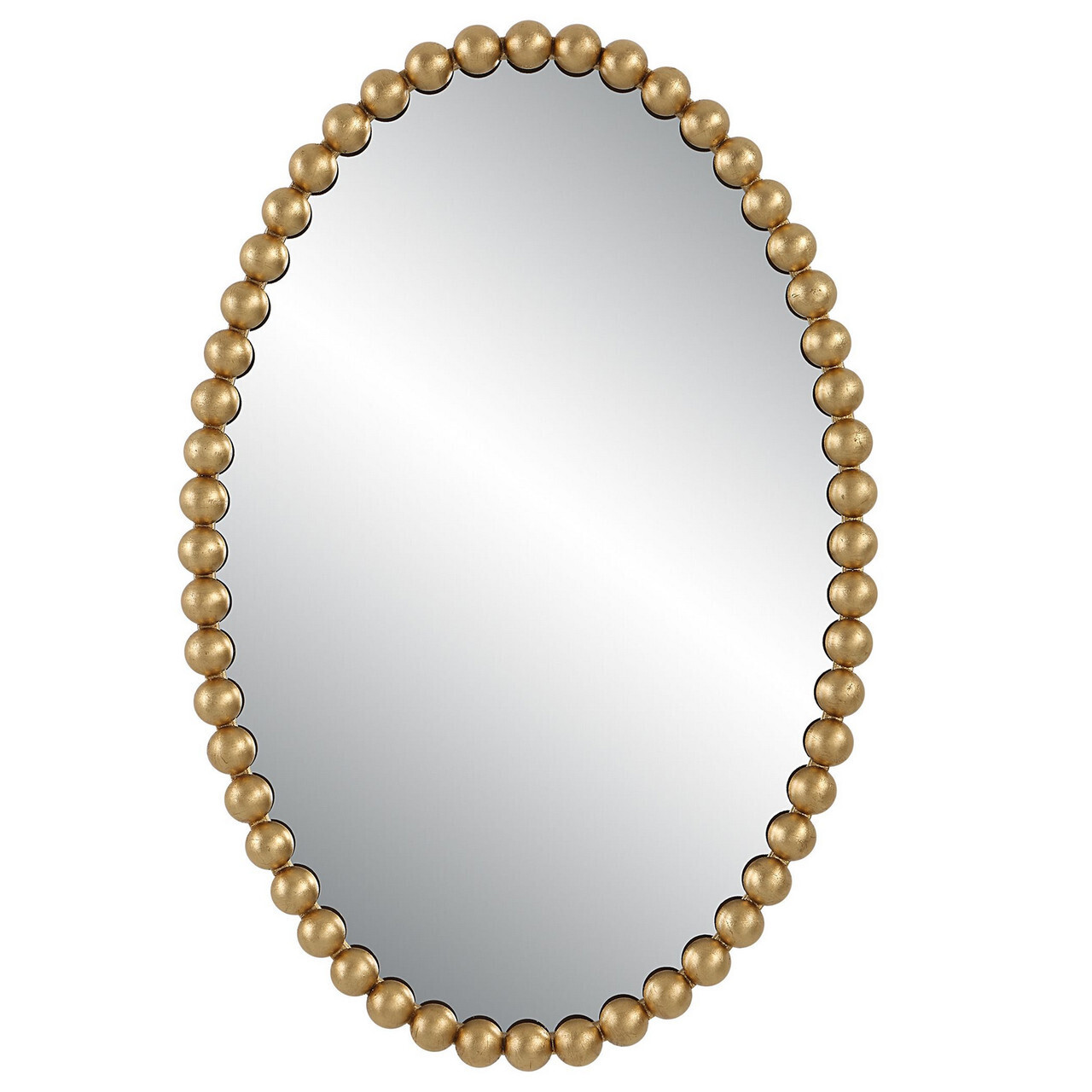 Oval Gold Beaded Mirror