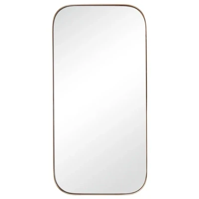 Gold Rim Round Rect Mirror