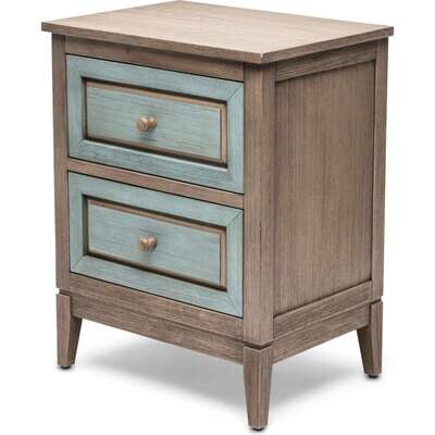 Sanibel 2 Drawer Nightstand Green/Grey
