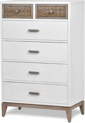 Kauai 6 Drawer Split Vertical Chest White
