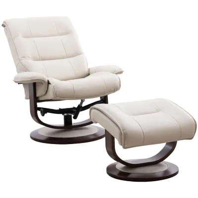 Manual Reclining Swivel Chair and Ottoman
