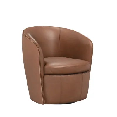 Vintage Whiskey Swivel Club Chair