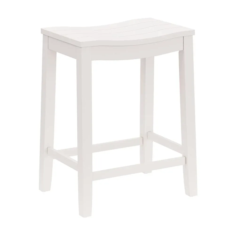 Fiddler Backless Wood Bar Stool White