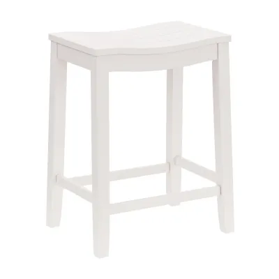 Fiddler Backless Wood Bar Stool White