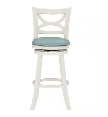 107453-136383 Wood Swivel Counter Stool Blue/Cream