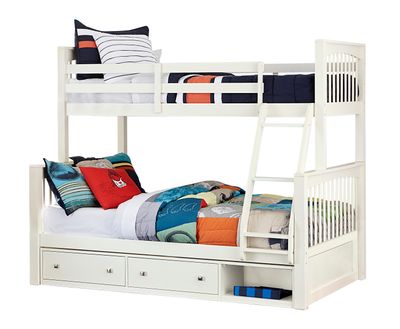 Pulse Twin Over Full Bunk with Storage White