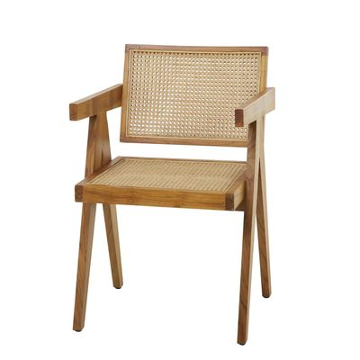 Teak Cane Accent Chair