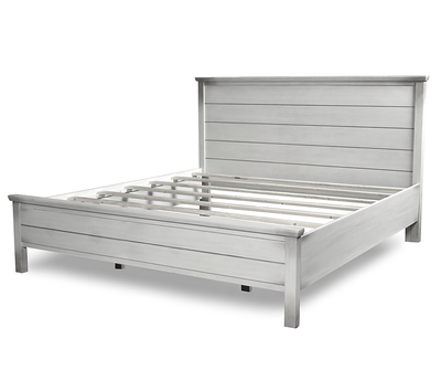 Geneva Queen Bed Distressed White Finish