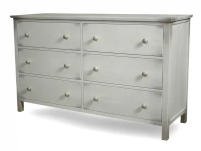 Geneva 6 Drawer Dresser Distressed White Finish