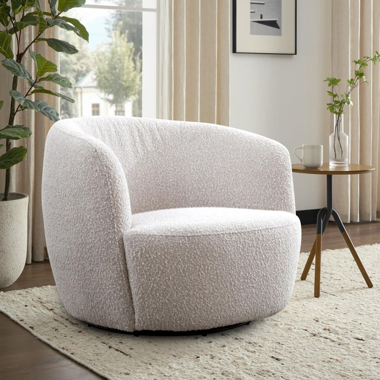 COTTON Swivel Barrel Chair