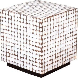 New Hampton White Square End Table