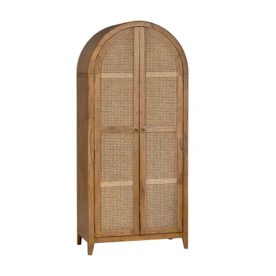 Barrel Top Eyelit Cane Bookcase