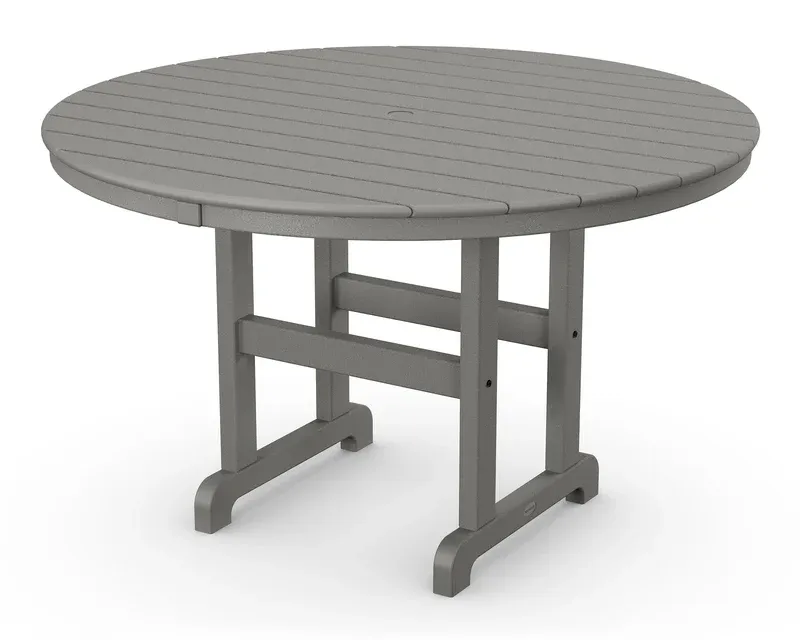 48&#39;&#39; Round Farmhouse Dining Table Gray