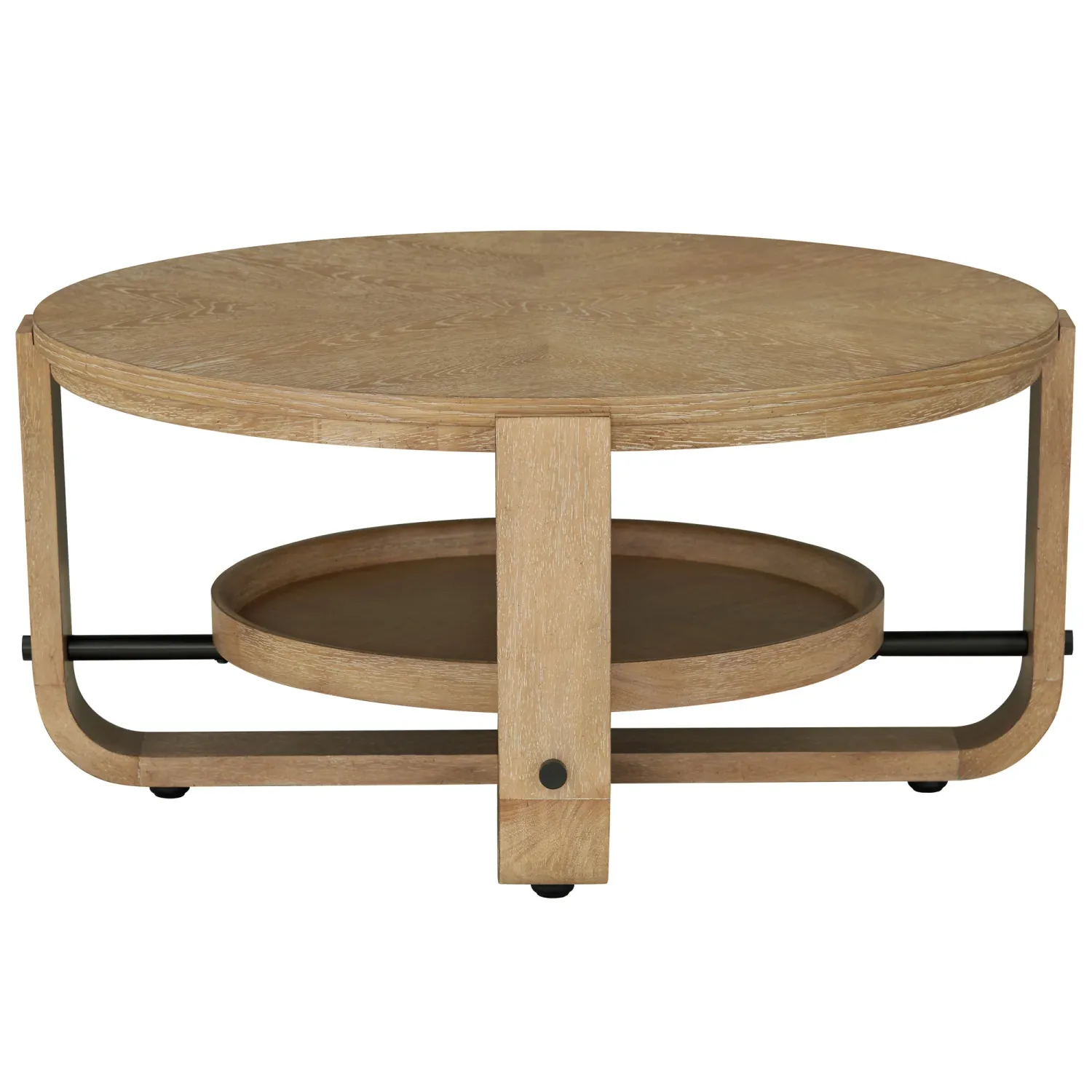 Round Cocktail Table with Shelf