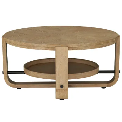 Round Cocktail Table with Shelf