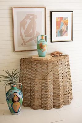 Ripple Seagrass Demilune Table A6317