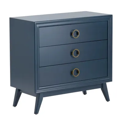 Pomeroy Indigo 3 Drawer Chest with Gold Hardware 32x15x30&quot;