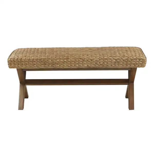 Seadrift Hand-woven Water Hyacinth Accent Bench Brown