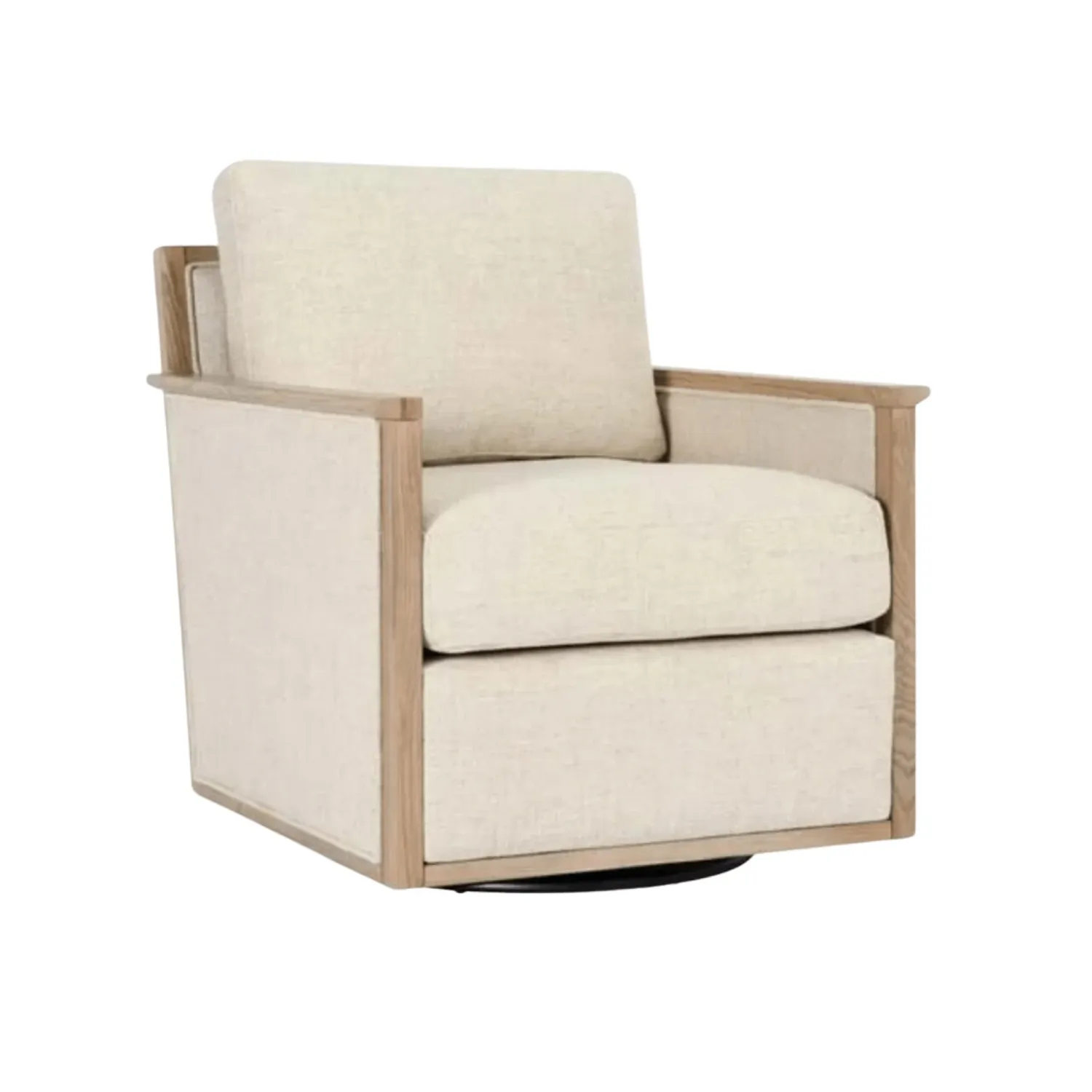Norman Upholstered Swivel Chair - Natural