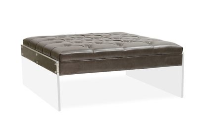 Laurie Tufted Ottoman with Acrylic Sides