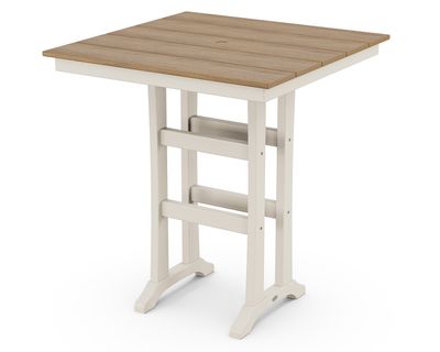 Farmhouse Trestle 37x72 Bar Table in Sand/Natural 
