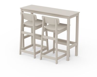 Morden Studio Urban Low Back Counter Chair 3- Piece Balcony set - Sand