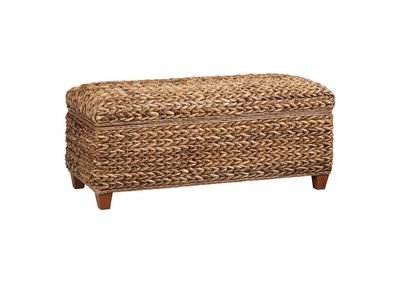 Banana Leaf Storage Bench Amber