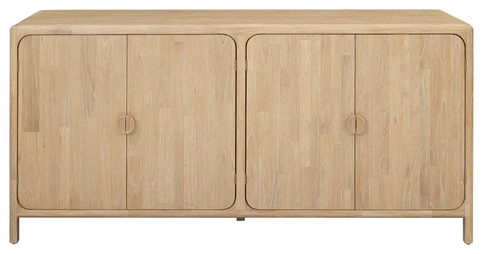 Hansville Sideboard 4 Door w/ 2 Inner Drawers, WhiteWash